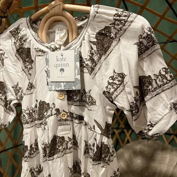 NWT Kate Quinn Henley Bubble Dress Bunny Family Bamboo 18-24m - Picture 2 of 5